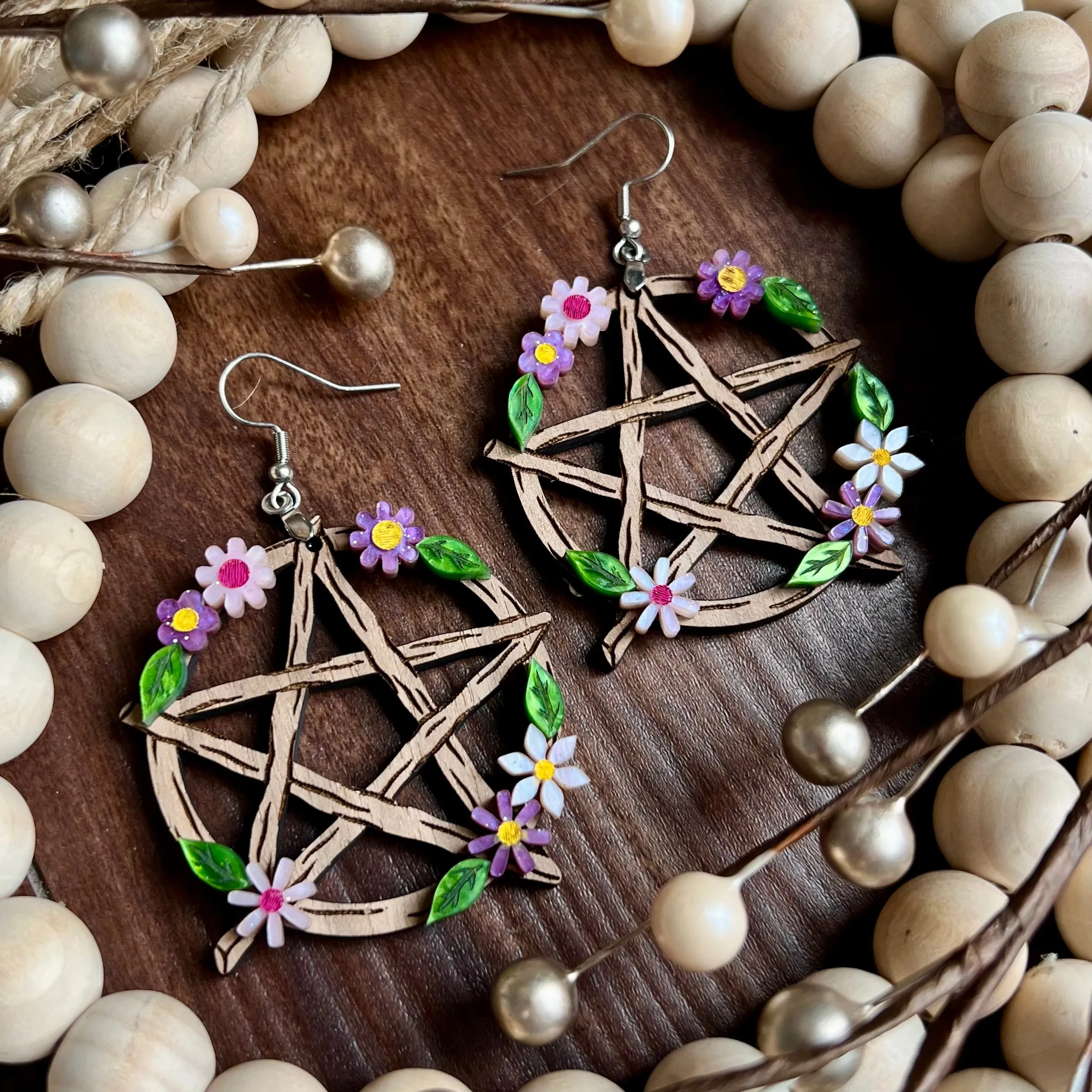 Floral Pentacle Dangles
