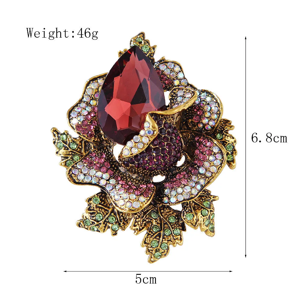 Floral Rhinestone Pin PA4074