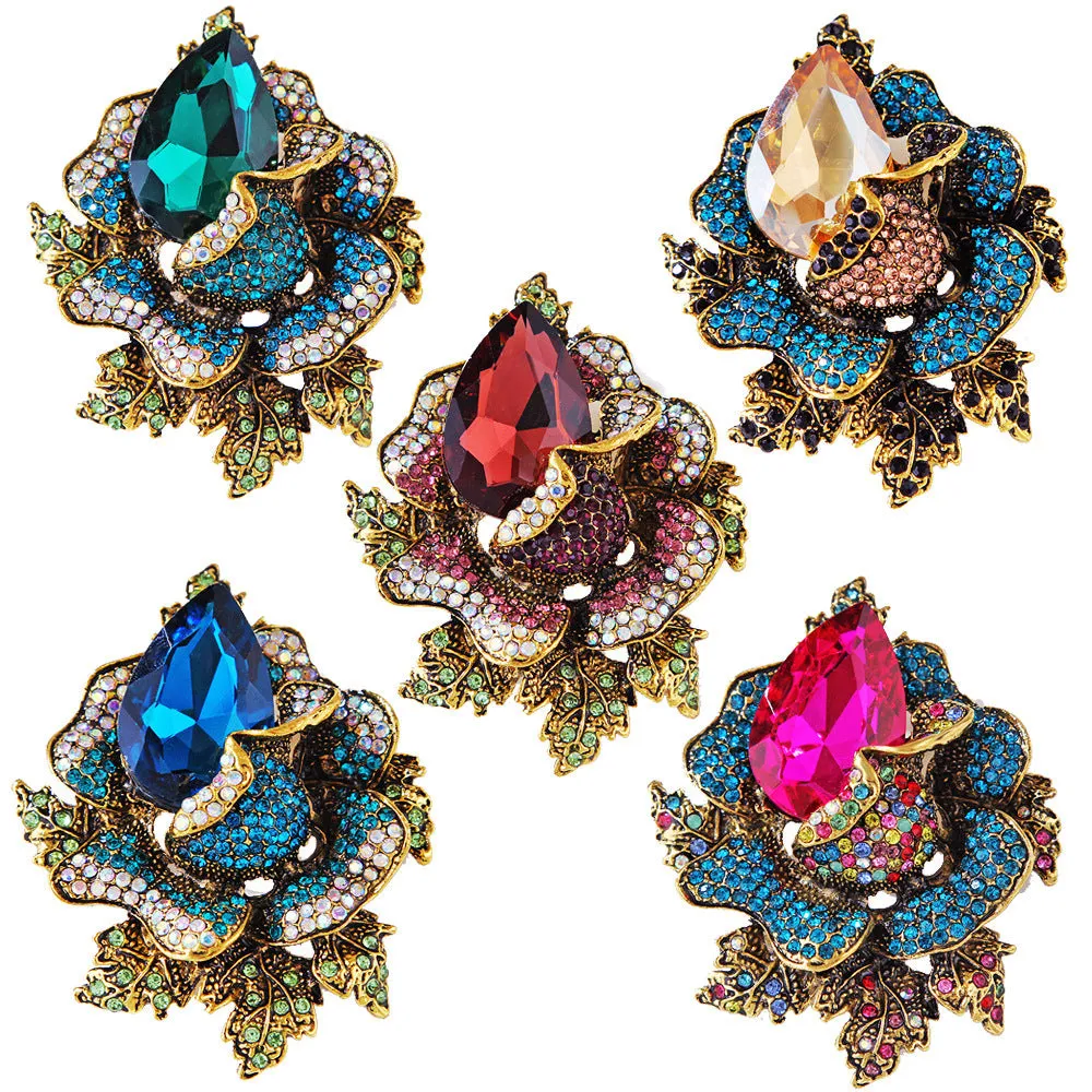 Floral Rhinestone Pin PA4074