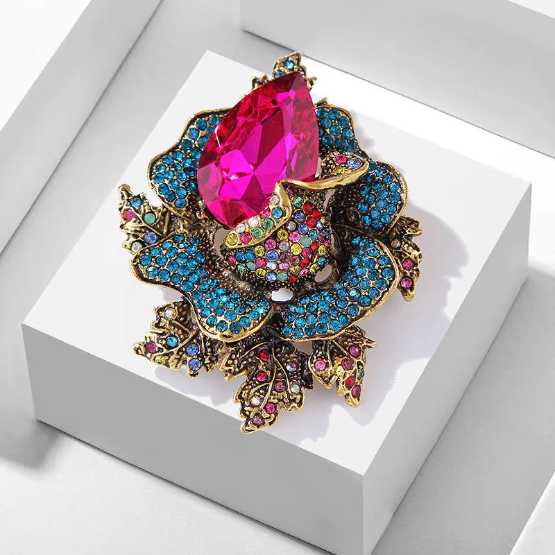 Floral Rhinestone Pin PA4074