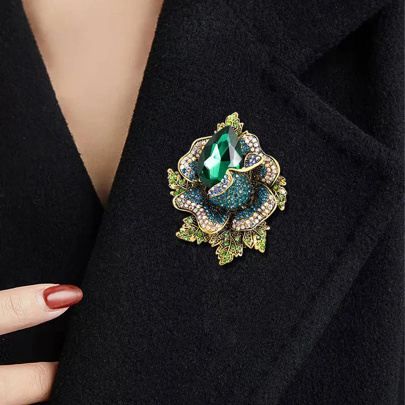 Floral Rhinestone Pin PA4074