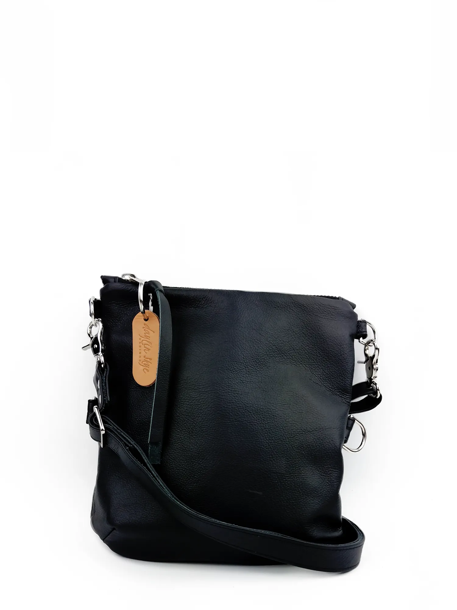 Foldover Satchel - Black Nassa