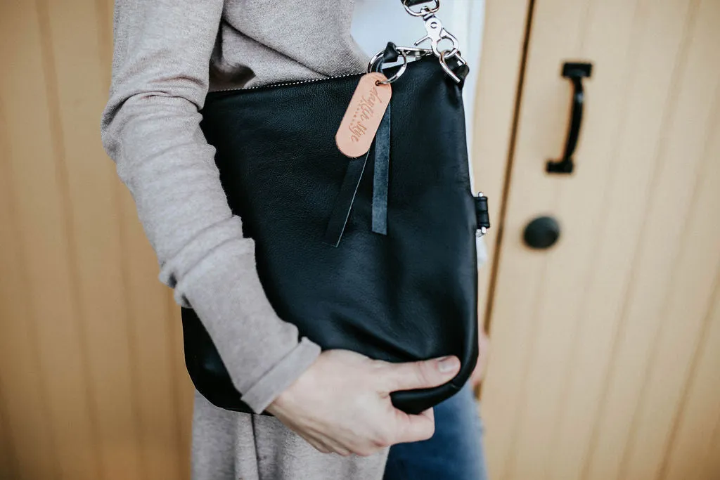 Foldover Satchel - Black Nassa