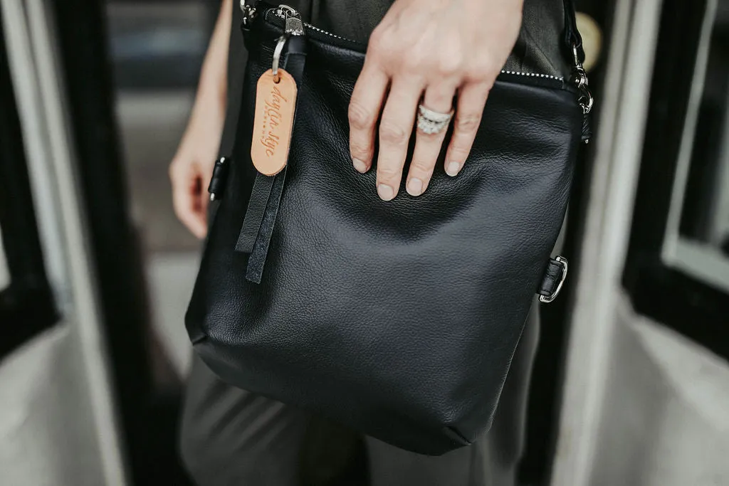 Foldover Satchel - Black Nassa