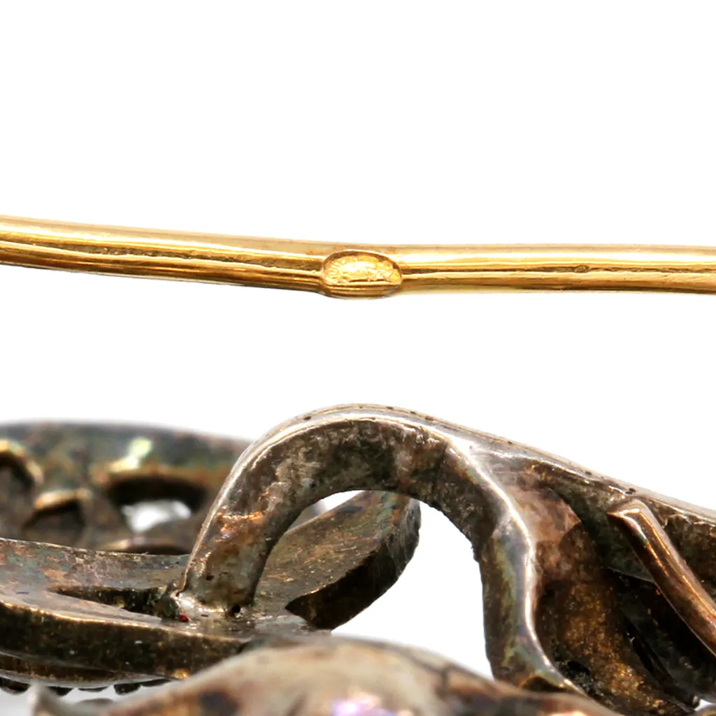 French Victorian Diamond and Pearl Brooch