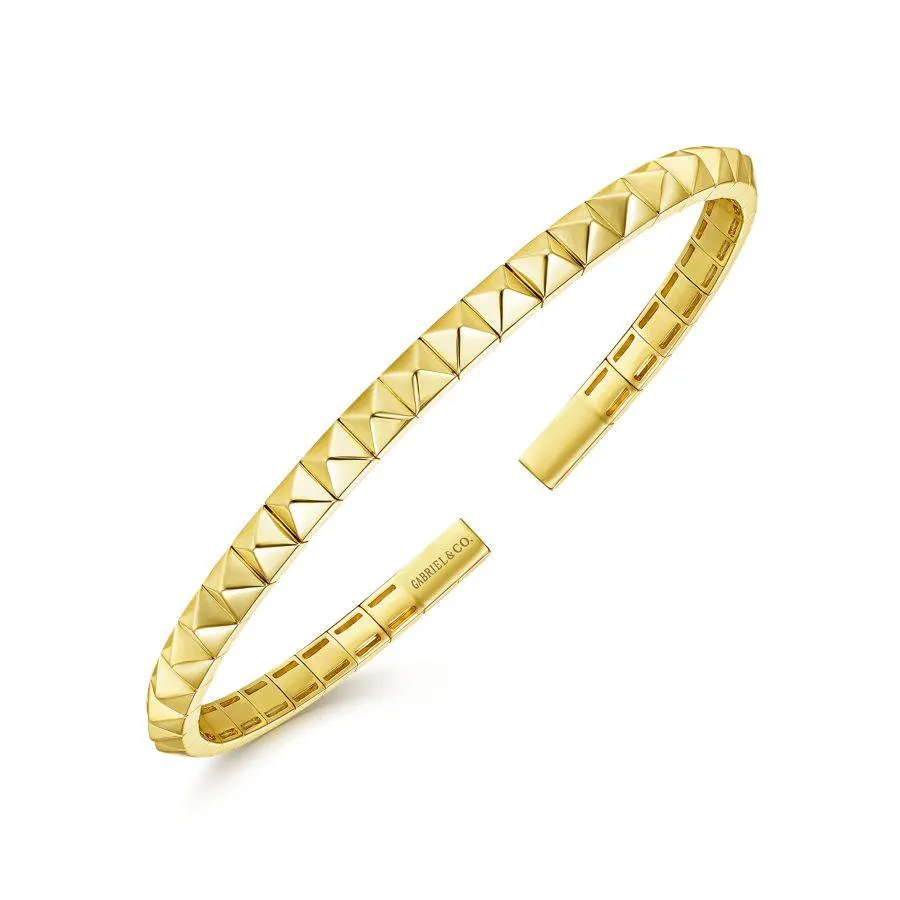 Gabriel & Co. - BG4224-65Y4JJJ - 14K Yellow Gold Pyramid Cuff Bracelet