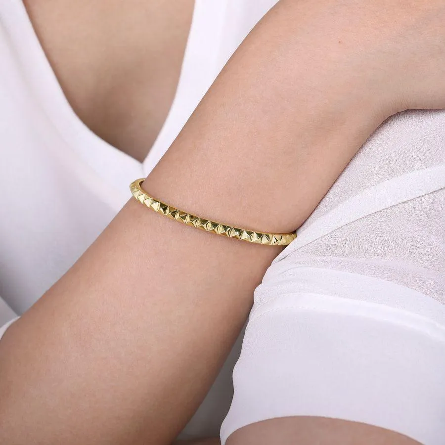 Gabriel & Co. - BG4224-65Y4JJJ - 14K Yellow Gold Pyramid Cuff Bracelet