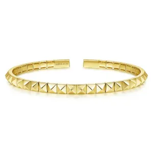 Gabriel & Co. - BG4224-65Y4JJJ - 14K Yellow Gold Pyramid Cuff Bracelet