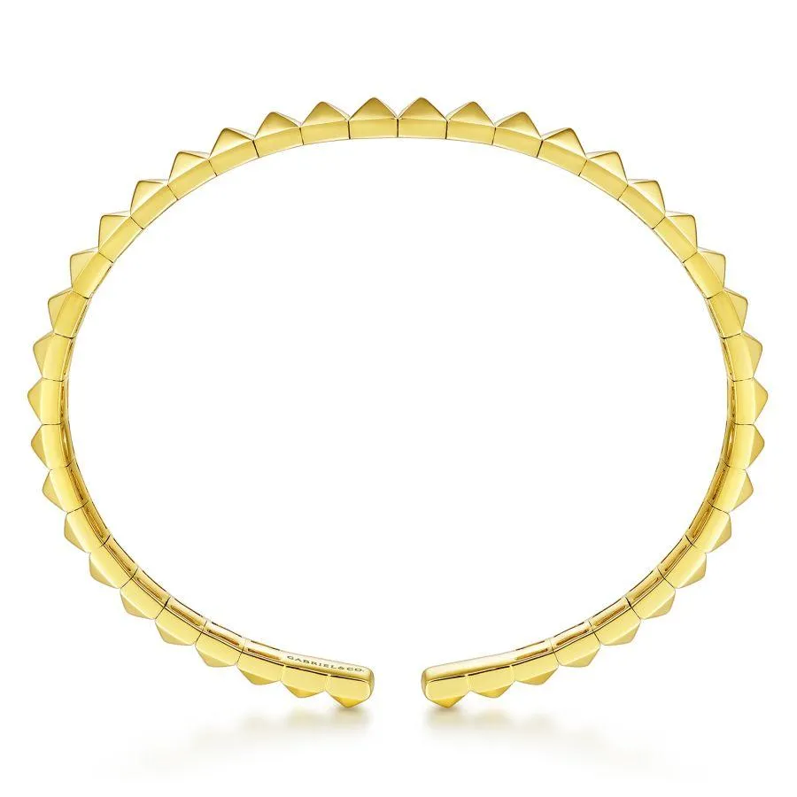 Gabriel & Co. - BG4224-65Y4JJJ - 14K Yellow Gold Pyramid Cuff Bracelet