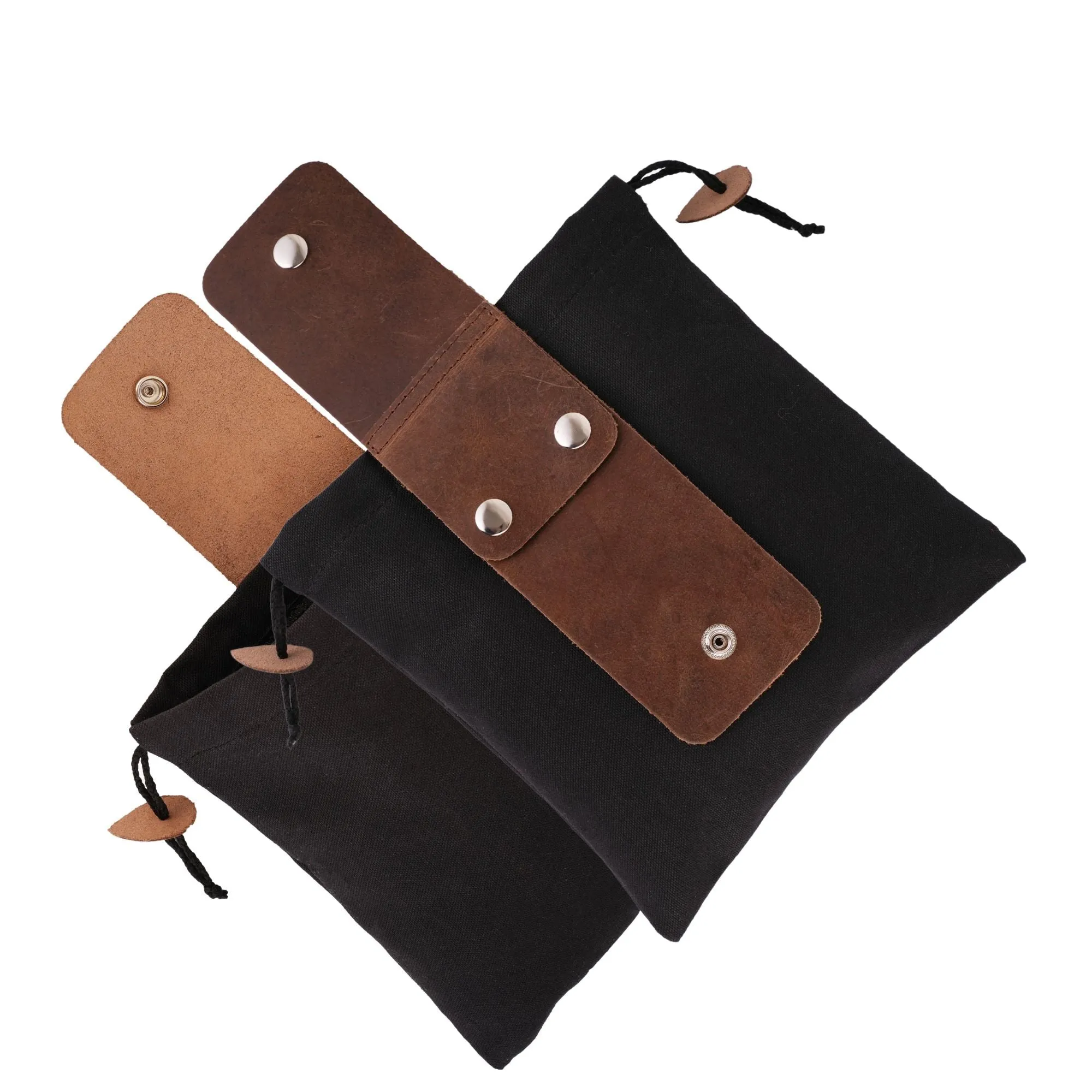 Gallanto Collapsible Leather Foraging Pouch – Multi-Purpose Waist Bag for Hiking-Camping & Outdoor Adventures