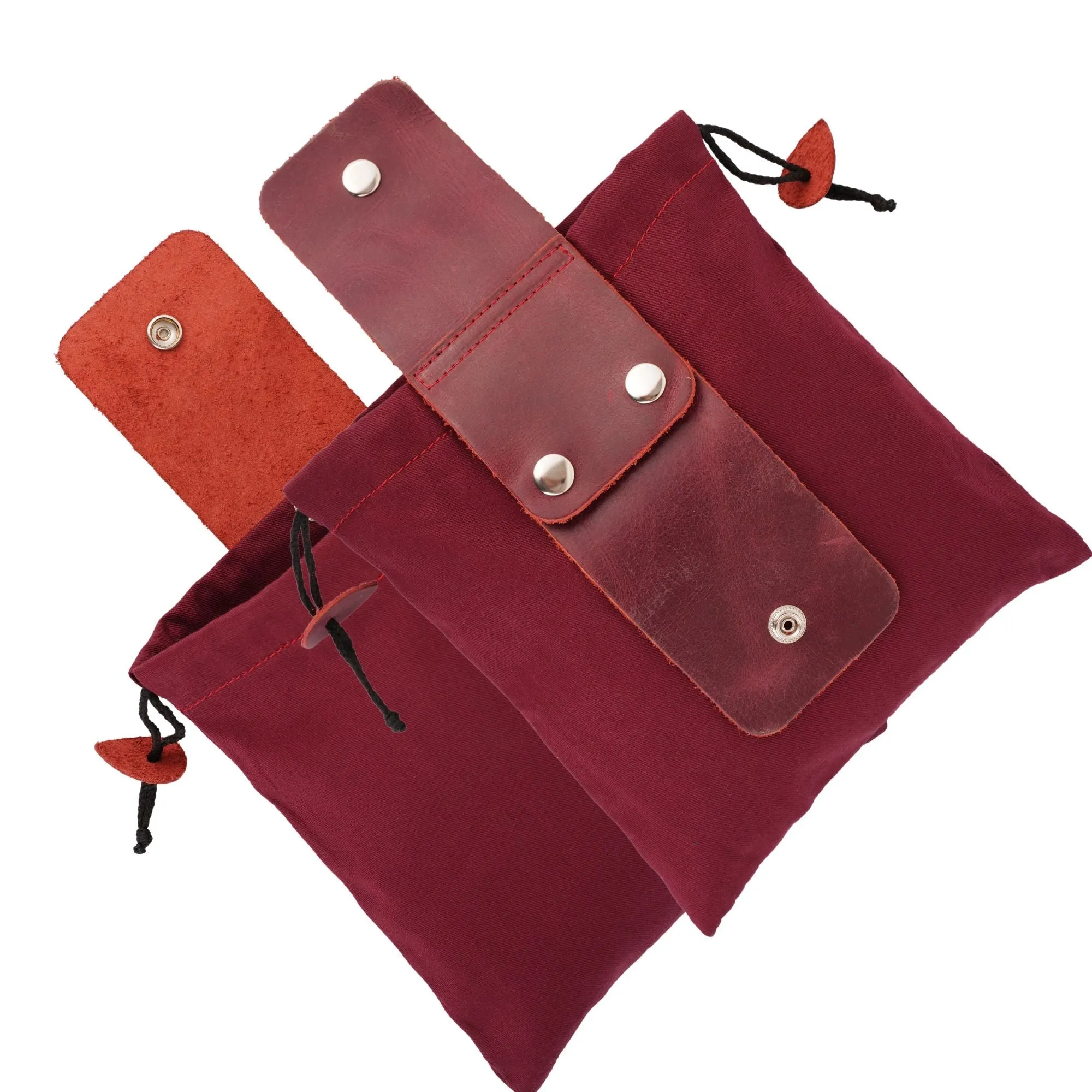 Gallanto Collapsible Leather Foraging Pouch – Multi-Purpose Waist Bag for Hiking-Camping & Outdoor Adventures