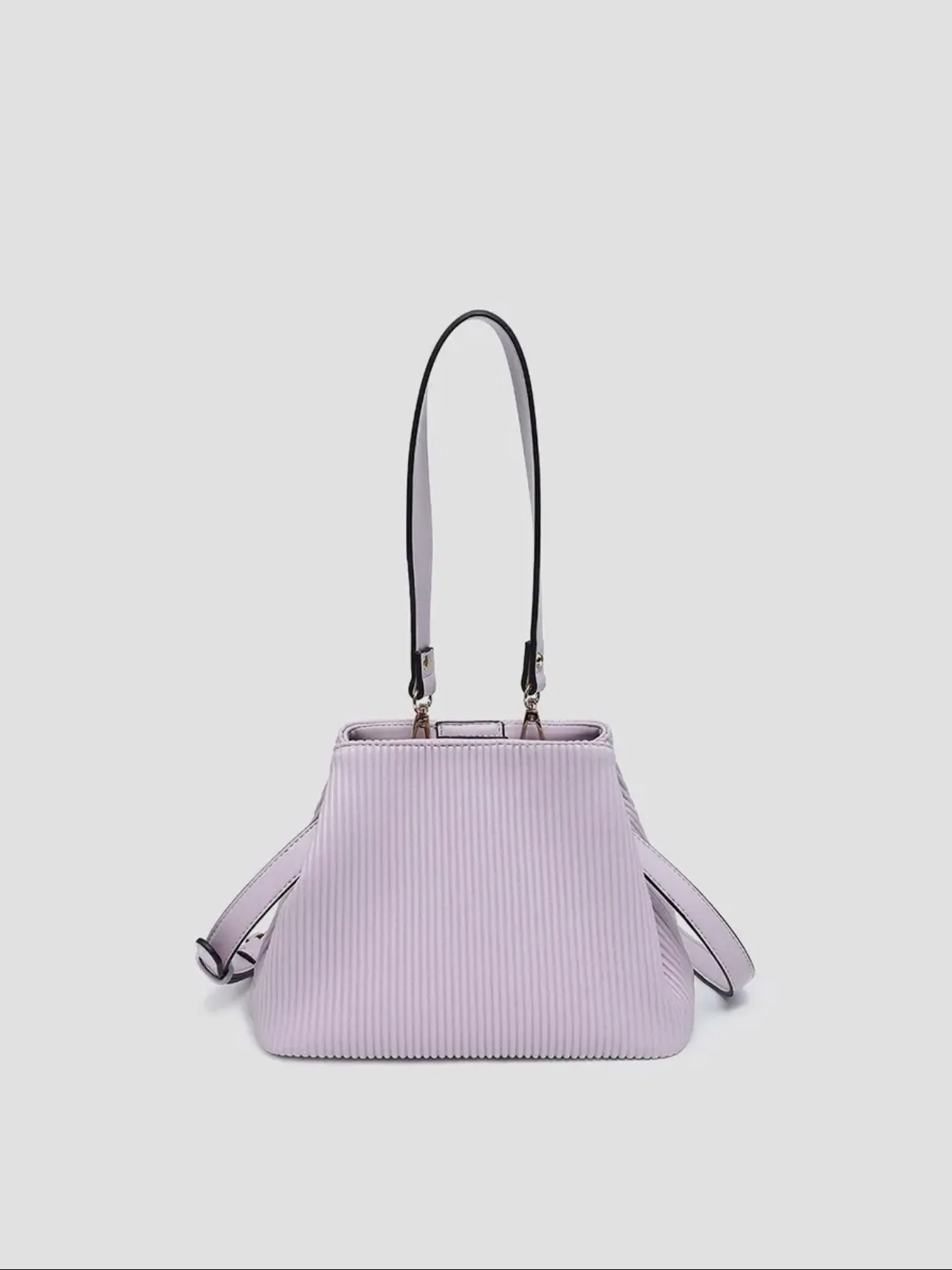 Gemma Pleated Satchel Bag: Lilac