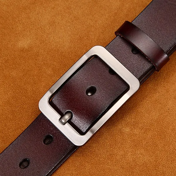 genuine leather strap luxury pin buckle casual men's belt