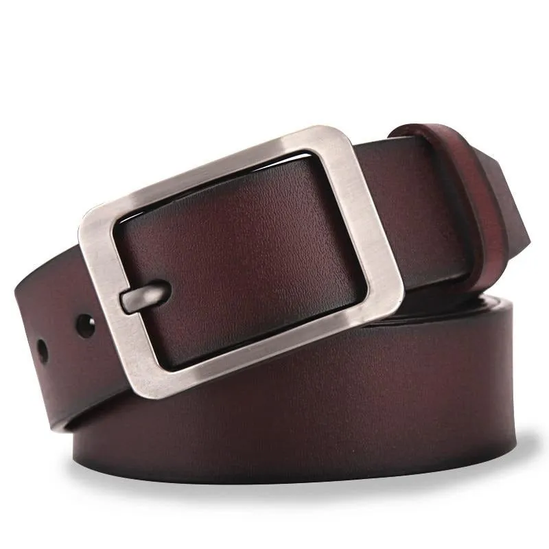 genuine leather strap luxury pin buckle casual men's belt