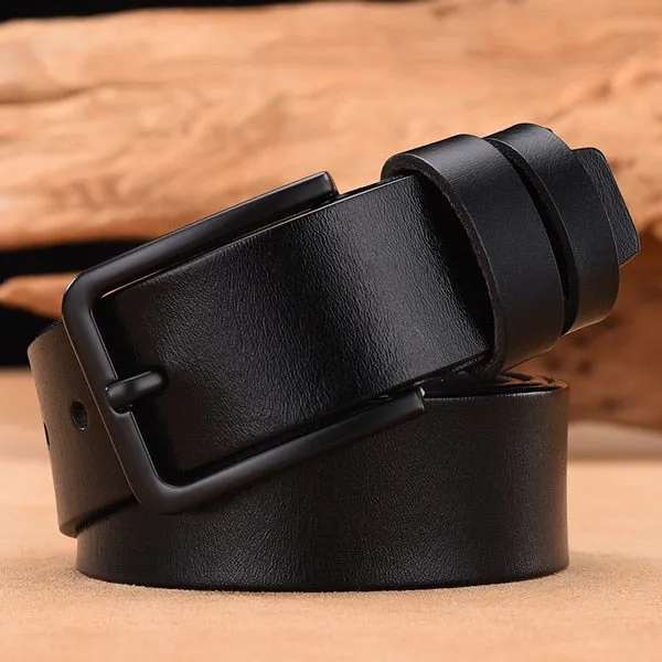 genuine leather strap luxury pin buckle casual men's belt
