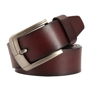 genuine leather strap luxury pin buckle casual men's belt