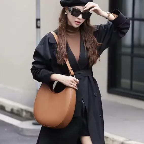 Genuine Leather Underarm Shoulder Bag