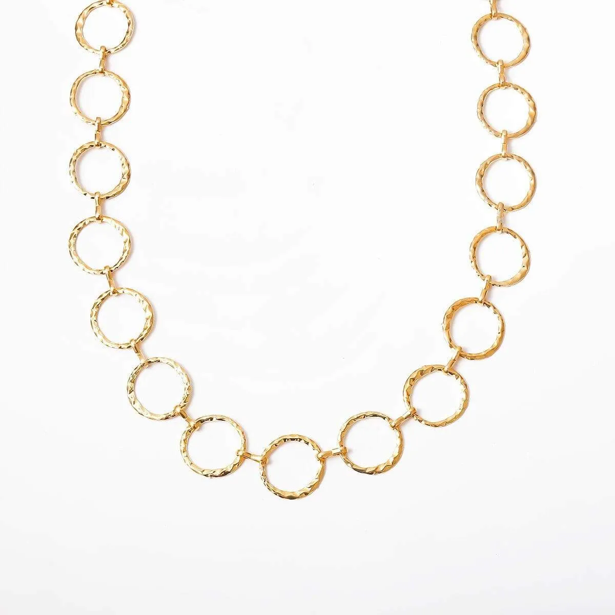 Geometrical Dainty Gold Tone Metal O Ring Infinity Waist Chain