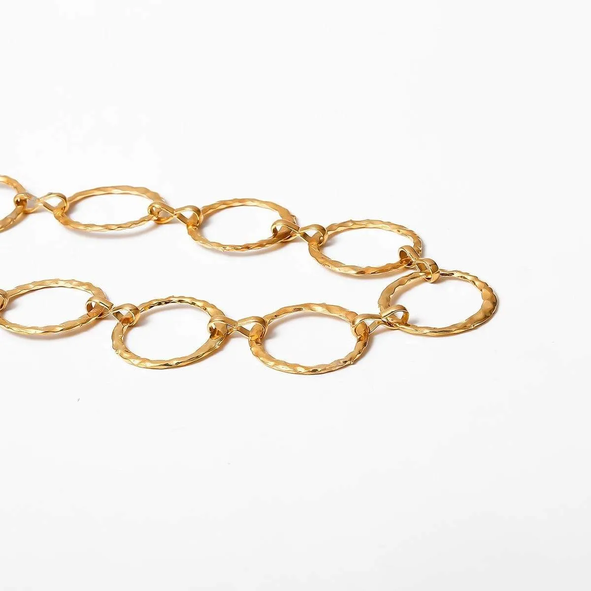Geometrical Dainty Gold Tone Metal O Ring Infinity Waist Chain