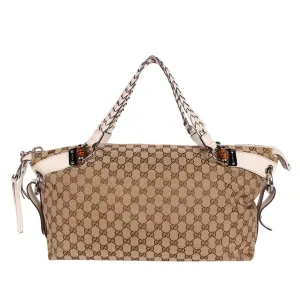 GG Bamboo Leather Satchel Bag