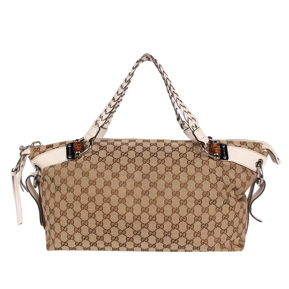 GG Bamboo Leather Satchel Bag