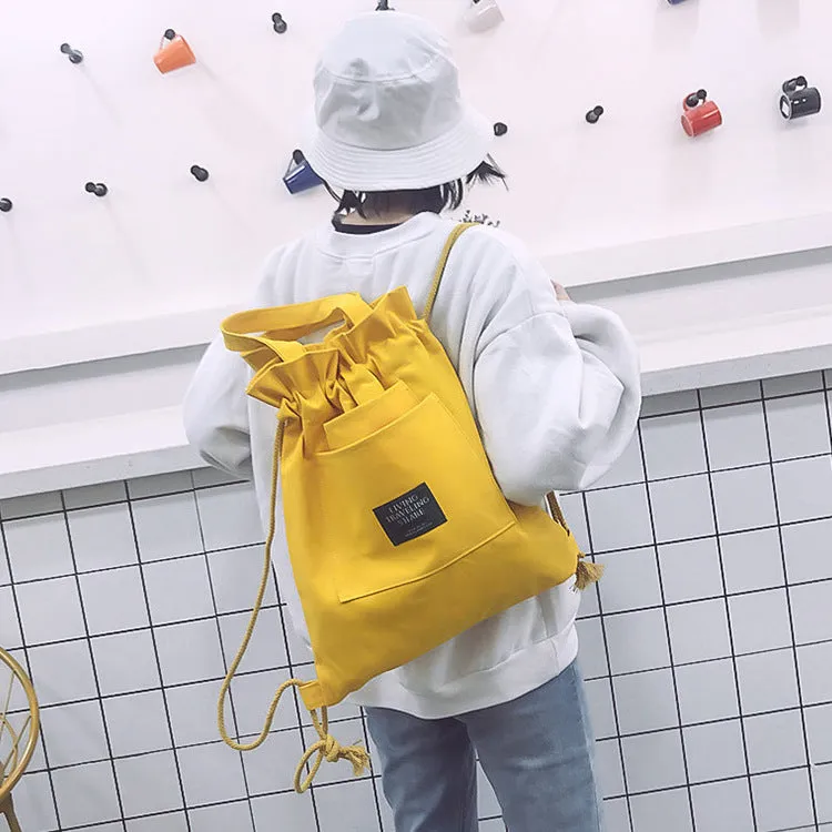Glamorous Canvas Female Tutorial Creative Drawstring Backpacks