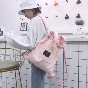 Glamorous Canvas Female Tutorial Creative Drawstring Backpacks