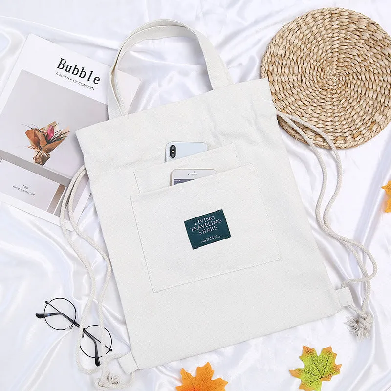 Glamorous Canvas Female Tutorial Creative Drawstring Backpacks