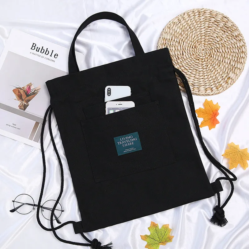 Glamorous Canvas Female Tutorial Creative Drawstring Backpacks