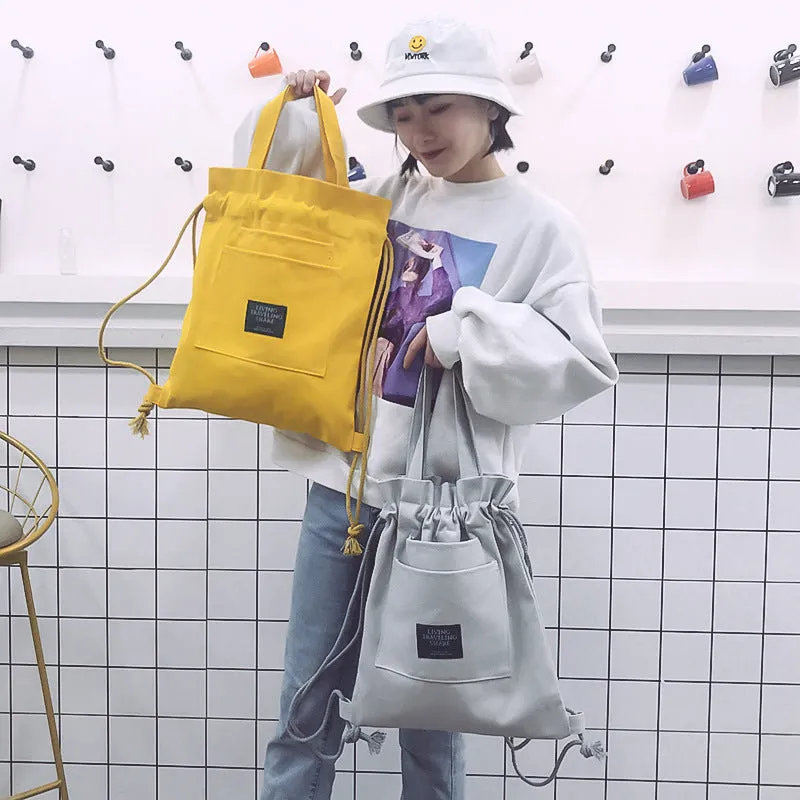 Glamorous Canvas Female Tutorial Creative Drawstring Backpacks