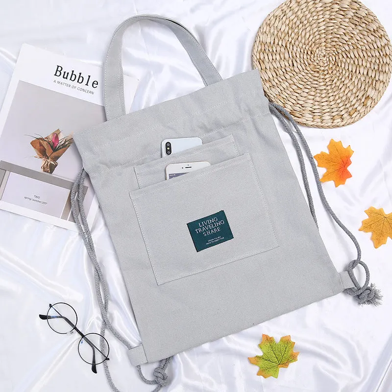 Glamorous Canvas Female Tutorial Creative Drawstring Backpacks
