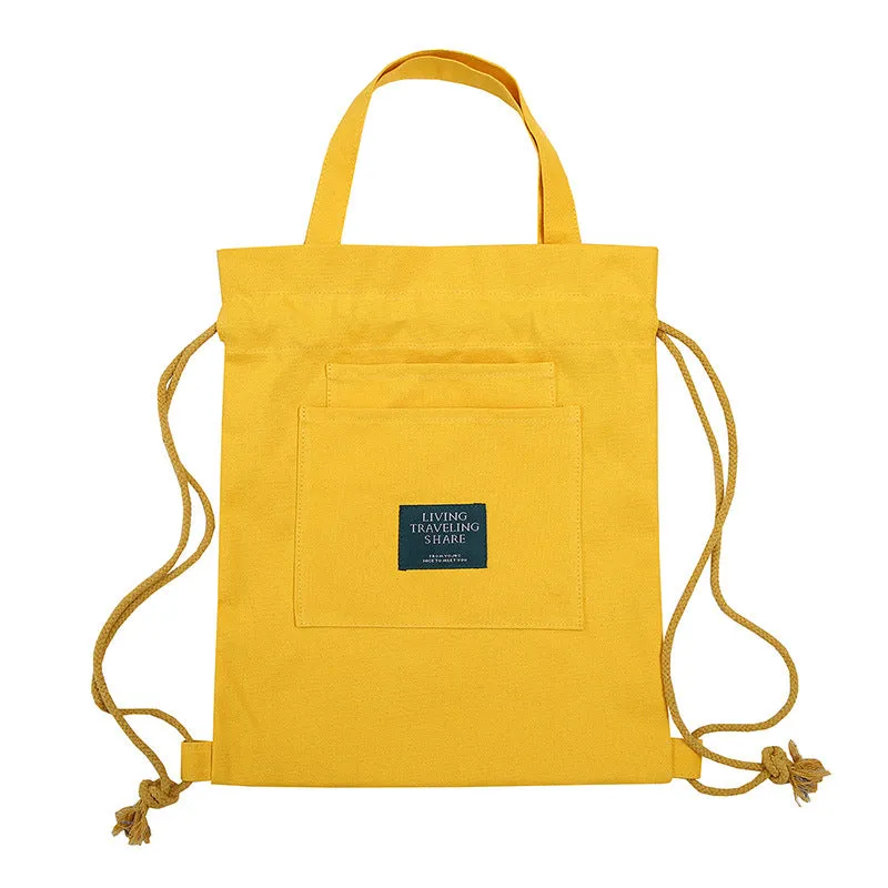 Glamorous Canvas Female Tutorial Creative Drawstring Backpacks