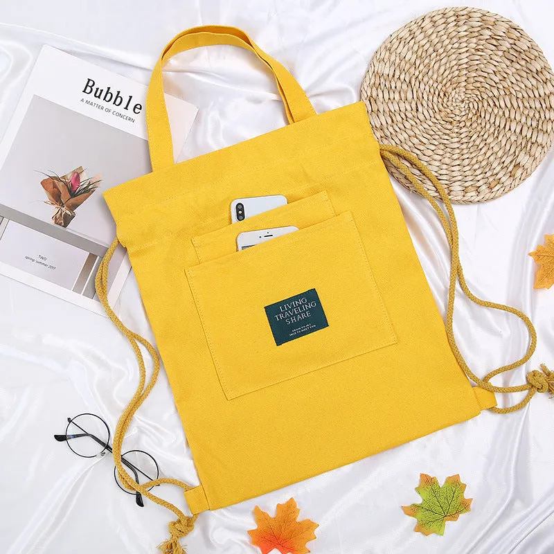 Glamorous Canvas Female Tutorial Creative Drawstring Backpacks