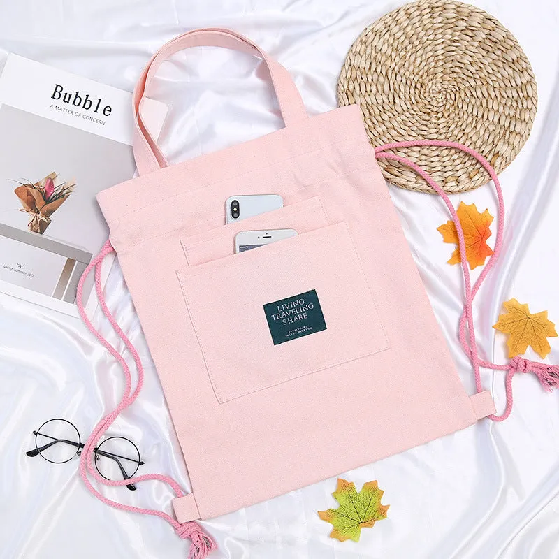 Glamorous Canvas Female Tutorial Creative Drawstring Backpacks
