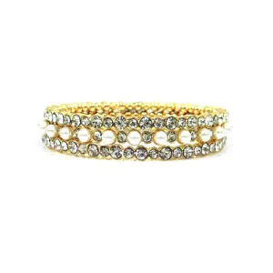 GOLD BANGLE SET  #HB4102_G-CLEAR (KB3)