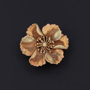 Gold Flower Brooch | Flower Pin