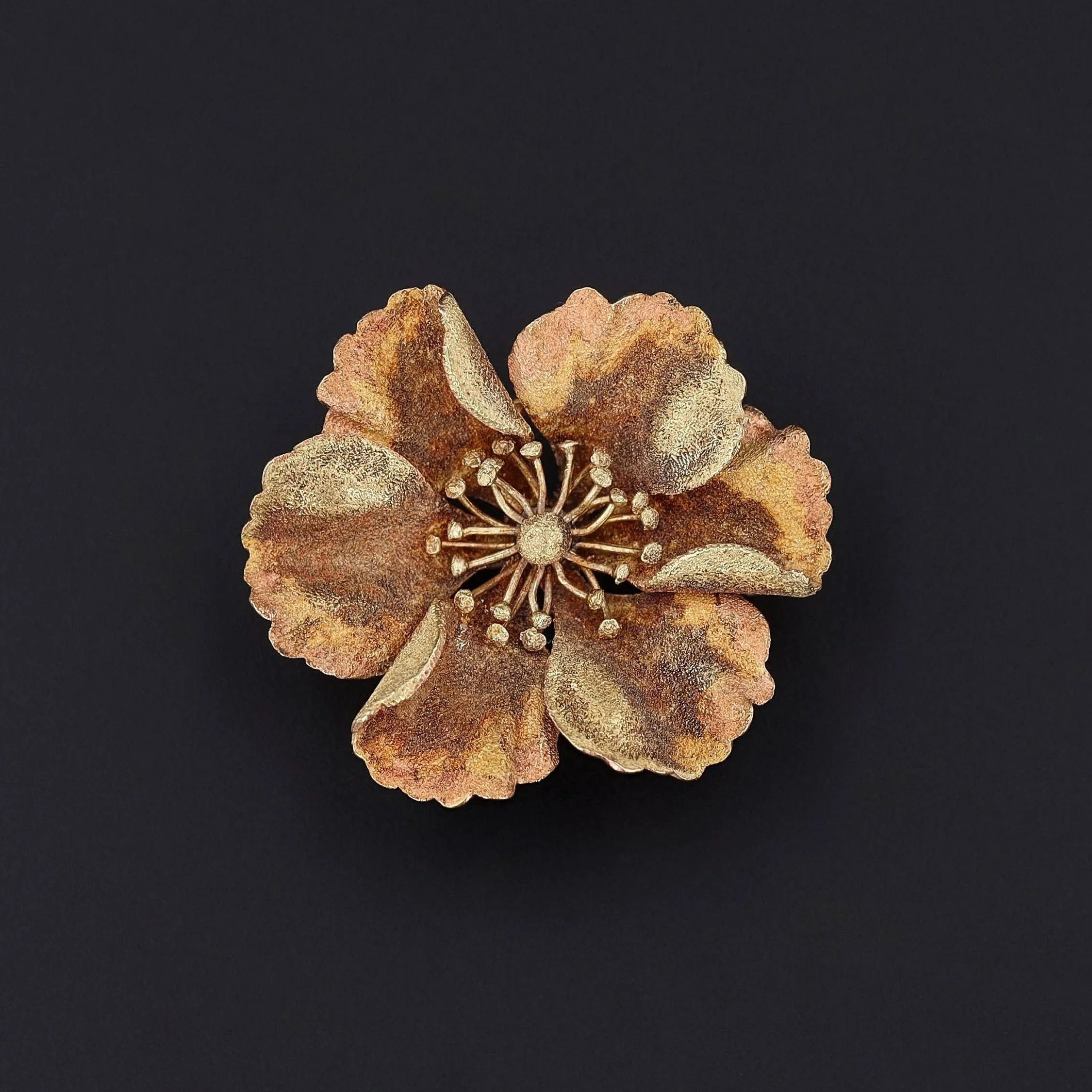 Gold Flower Brooch | Flower Pin