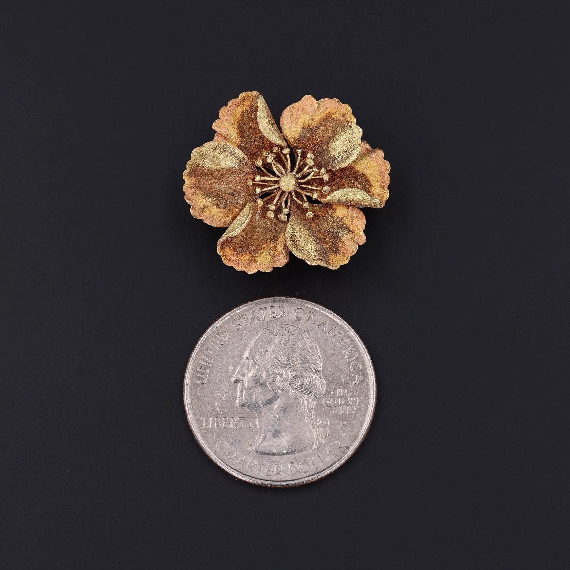 Gold Flower Brooch | Flower Pin