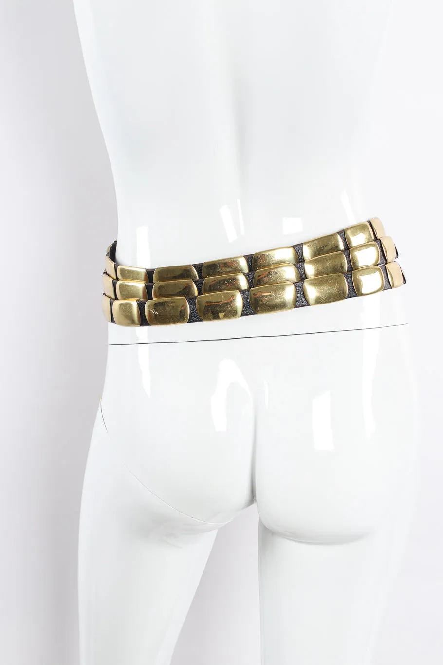 Gold Plated Leather Waist Belt