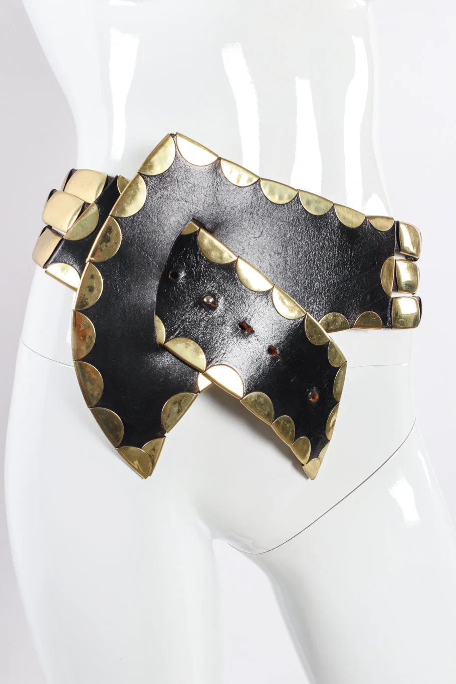 Gold Plated Leather Waist Belt