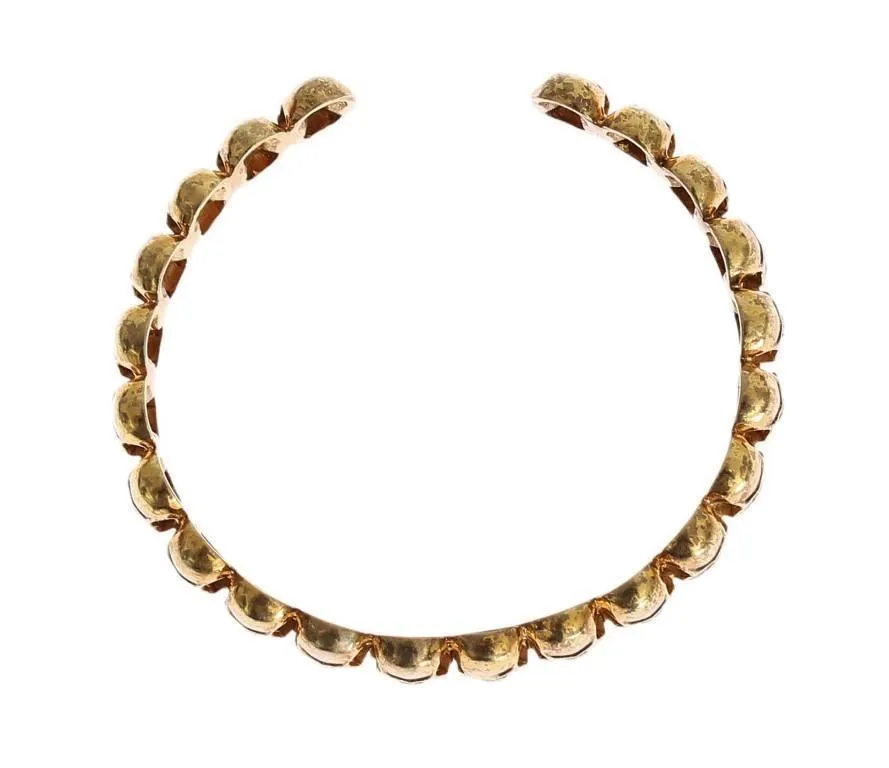 Gold plated Skull 925 Silver Bangle Bracelet