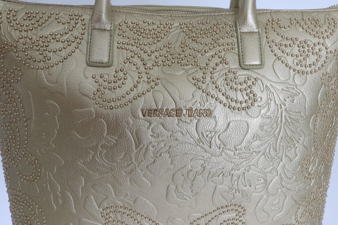 Gold Satchel Shopping Borse Tote Bag