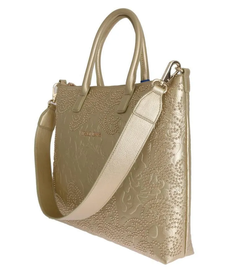 Gold Satchel Shopping Borse Tote Bag