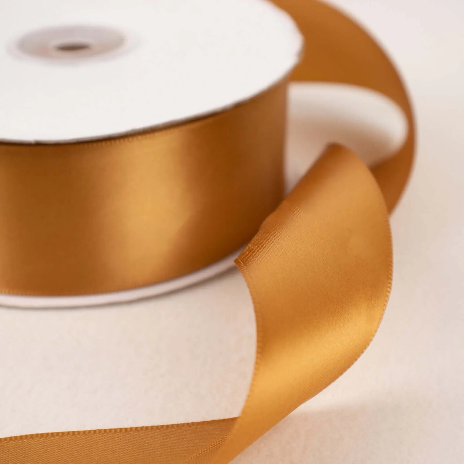 Gold Single Face Decorative Satin Ribbon 50 Yards 1.5"