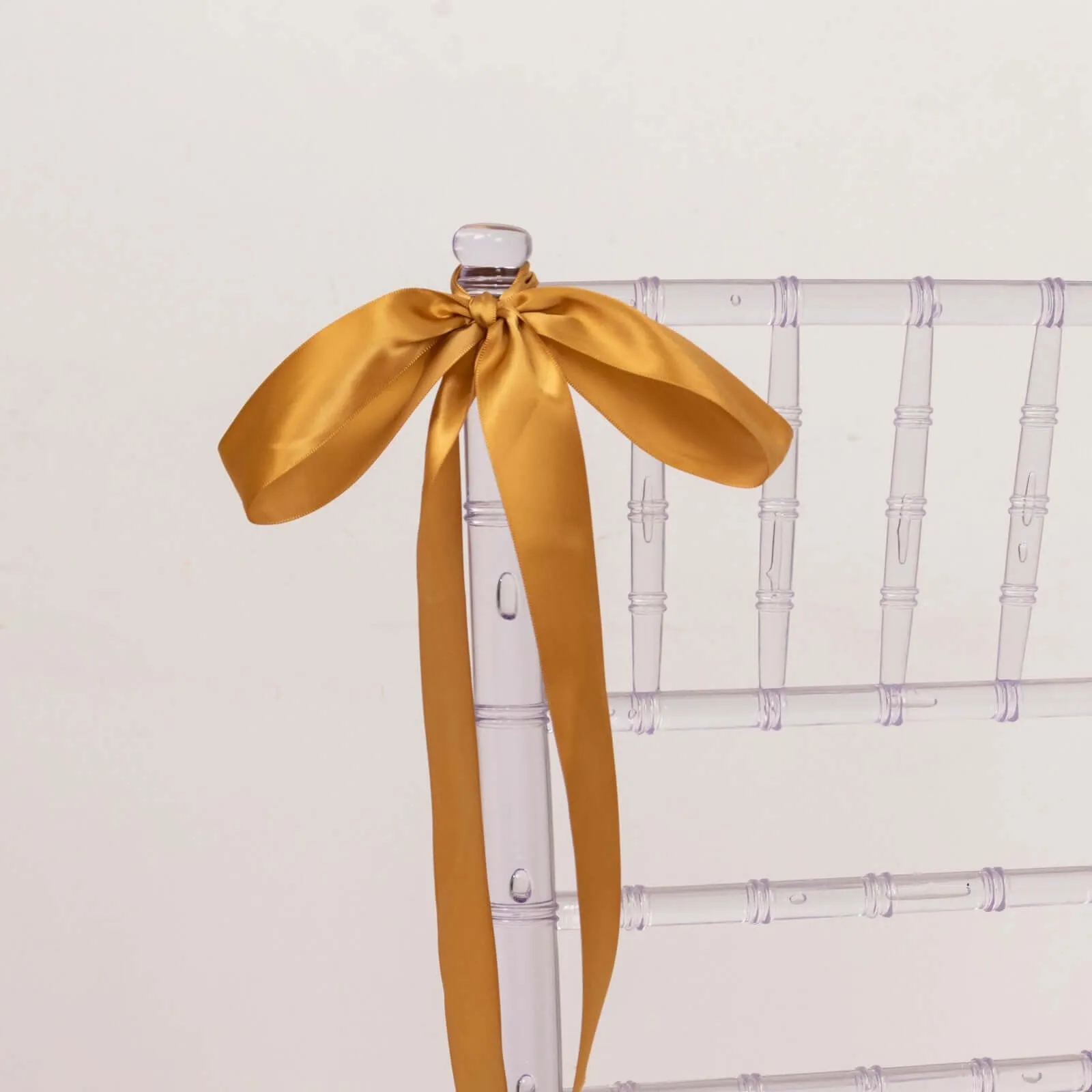Gold Single Face Decorative Satin Ribbon 50 Yards 1.5"