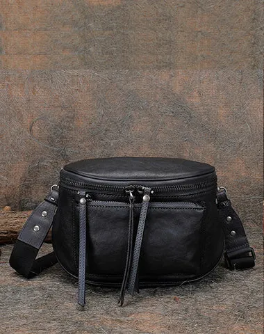 Green Leather Womens Saddle Shoulder Bag Fanny Pack Handmade Crossbody Purse for Ladies