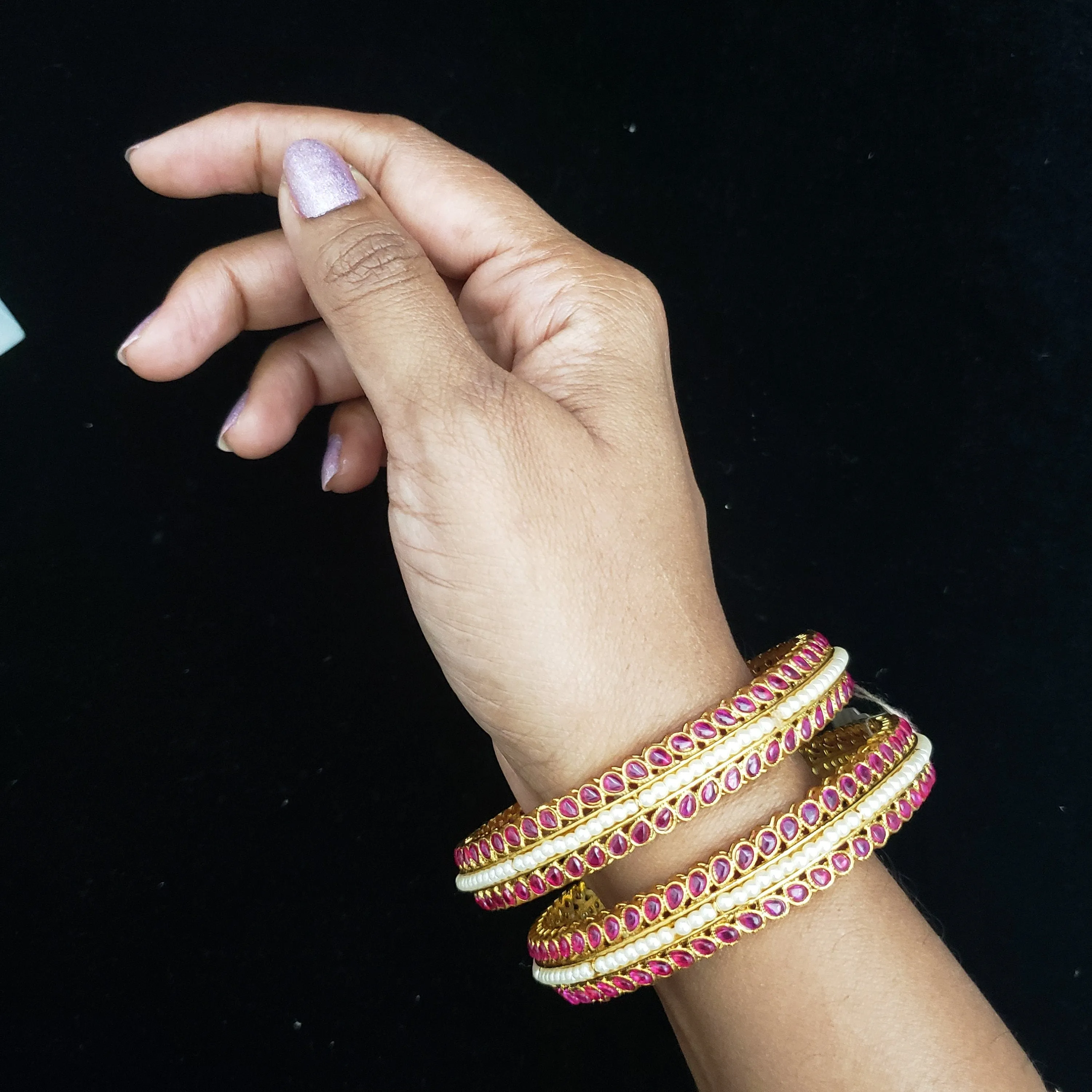 Green/Pink Bangle Set