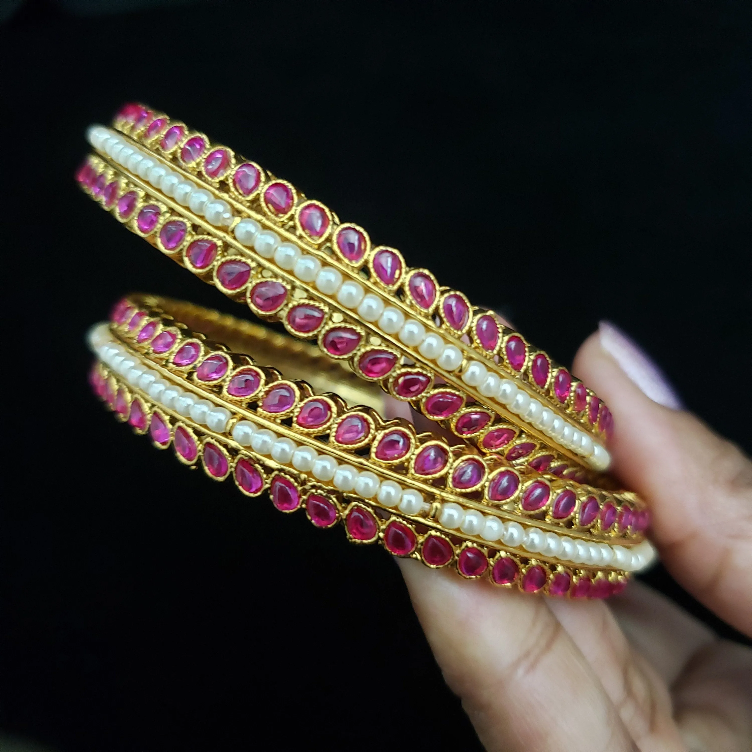 Green/Pink Bangle Set