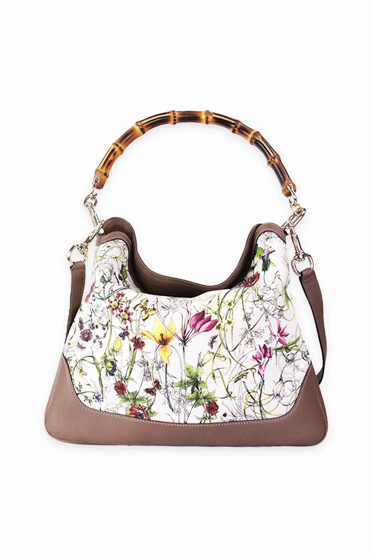 Gucci Diana Satchel Bag in Bamboo Canvas Floral