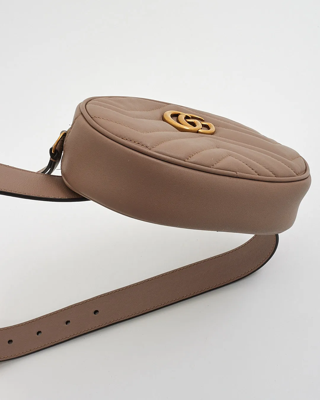 Gucci Dust Pink GG Marmont Belt Bag - 85/34